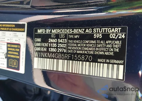 2024 Mercedes-Benz Glc 300 Suv from USA, damaged, VIN W1NKM4GB5RF155870